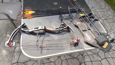 Compound Bow Archery 25'' Like New, 10 Arrows