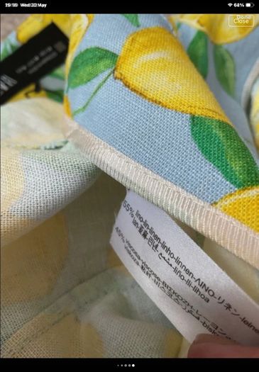 Zara size medium high waisted linen mix. Lemons pattern