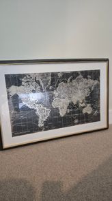 World map framed