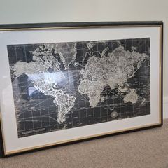 World map framed