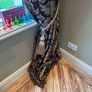 Pair of large lined black and gold curtains Image 4