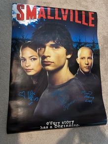 Signed Smallville Poster by Tom Welling, Kristin Kruek and Michael Rosenbaum