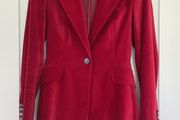 Karen Mullen red velvet blazer Size 10