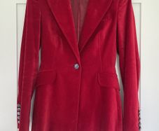Karen Mullen red velvet blazer Size 10