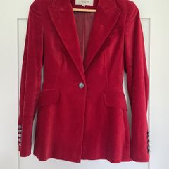 Karen Mullen red velvet blazer Size 10