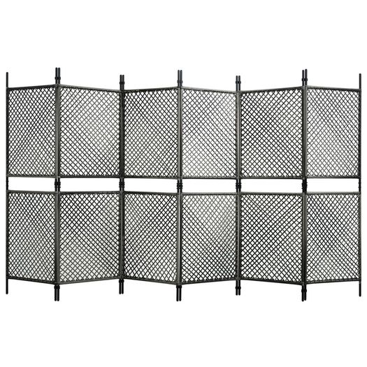 Fence Panel Poly Rattan 3.6x2 m Anthracite