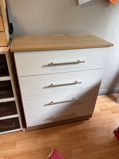 Bed side table and chest of drawers