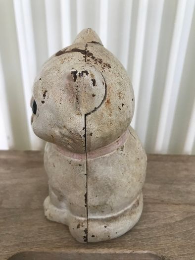 Hubley Cast Iron Kitten Vintage Bank Money Box