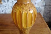Mid-Century Teak Hand Carved Candle Holder