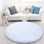 Round Rugs for Bedrooms Fluffy Living Room Circle Area Rug Soft Shaggy Carpet for Kids Room Floor Mat (Grey, 80cm) Image 2
