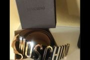 Moschino Logo Leather Belt