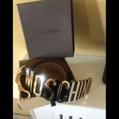 Moschino Logo Leather Belt