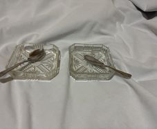 Vintage glass condiment dishes