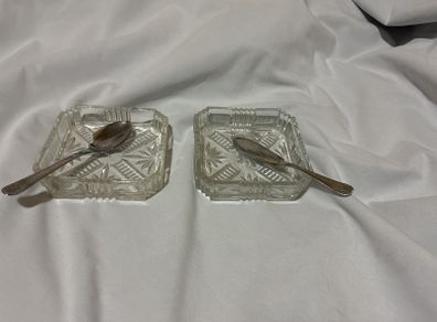 Vintage glass condiment dishes