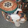 Pair of large vintage ceramic elephant plant holders Image 2