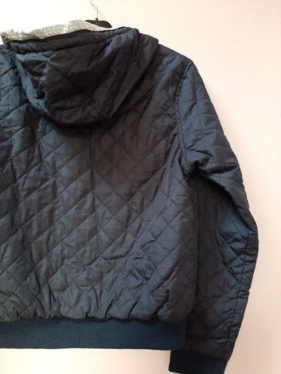 New jacket navy  hood zipped pockets