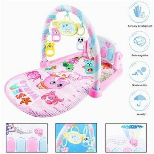3 in 1 Baby Gym Play Mat Lay & Play Fitness Music And Lights Fun Piano Girl
