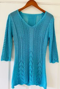 Size 12 Turquoise Crochet Knit Jumper