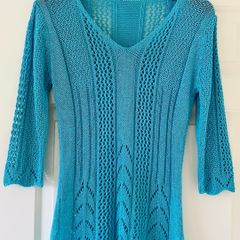 Size 12 Turquoise Crochet Knit Jumper