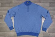 Peter Millar Silk &amp; Cashmere Blend Half Zip Herringbone Golf Jumper Mens XXL