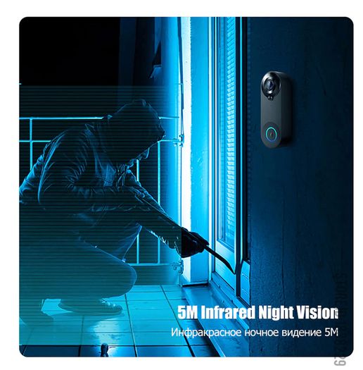 Wireless WiFi Video Doorbell Camera Smart Door Viewer Motion Detection Night Vision Visual Intercom