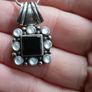 Vintage Black Onyx and Moonstone Sterling Silver Pendant Set Image 5