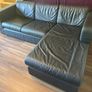 Brown Leather Chaise Sofabed Image 2