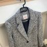 Clockhouse Black & White Speckled Tweed Wool Blend Blazer Jacket - Size 36 Image 2