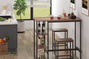 New Dining Table Bar Kitchen + 3 Shelves - FREE P&amp;P