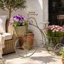 Vintage Bicycle Planter  Retro Iron Garden Ornament with Flower Pot Holders Planting Bike Image 3