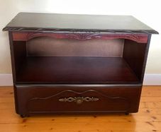 Rossmore Solid Mahogany TV Cabinet / Storage Unit on Castors