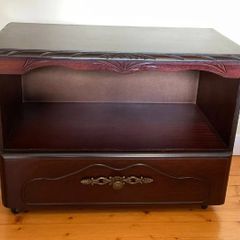 Rossmore Solid Mahogany TV Cabinet / Storage Unit on Castors