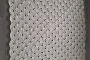 Stunning handmade cream christening blanket
