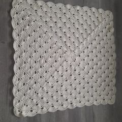 Stunning handmade cream christening blanket