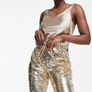 In The Style exclusive for ASOS sequin jogger in light gold Image 3