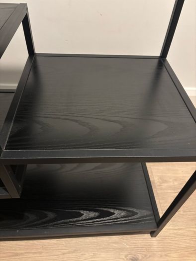 Black shelving unit