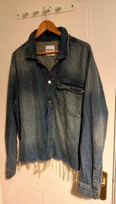 Bershka Distressed Denim Jacket Size L UK 16