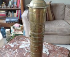 Antique French brass coffee mill