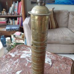 Antique French brass coffee mill