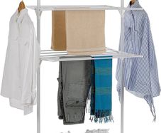 NEW SALE | 3 Tier Clothes Airer, Foldable Clothes Horse with 2 Wings, Rolling Clothes Drying Rack