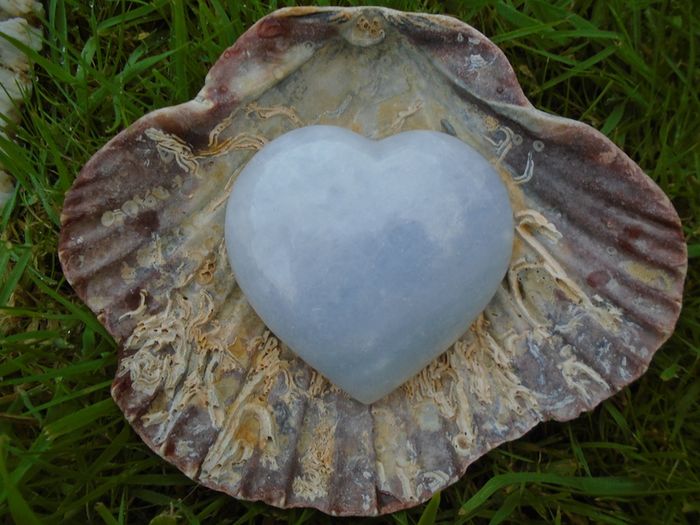 Large Angelite heart,Crystals,Gemstones,