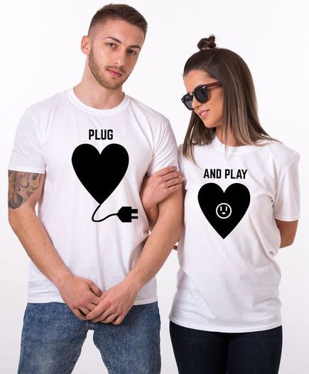 Plug And Play Funny Couples T-shirts Great Gift Present For Valentines Day Idea