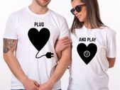 Plug And Play Funny Couples T-shirts Great Gift Present For Valentines Day Idea
