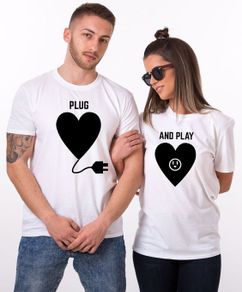 Plug And Play Funny Couples T-shirts Great Gift Present For Valentines Day Idea