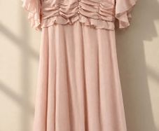 BNWT Boohoo Blush Pink Pleated Ruffle Midi Smock dress UK 16