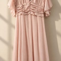 BNWT Boohoo Blush Pink Pleated Ruffle Midi Smock dress UK 16
