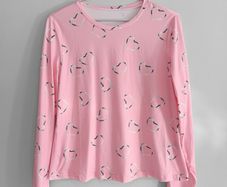 New Pink Heart Long Sleeve Top