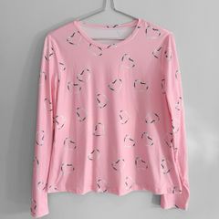 New Pink Heart Long Sleeve Top