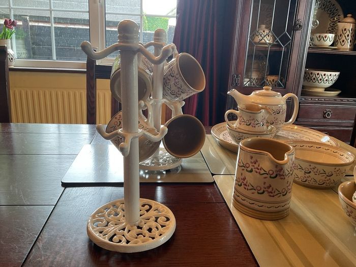 Nicholas Mosse new large lavender mugs land a new cream cast iron mug holder