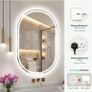 Oval Bathroom Mirror with LED Lights 500x800mm, Bluetooth Led Mirror Bathroom Image 3